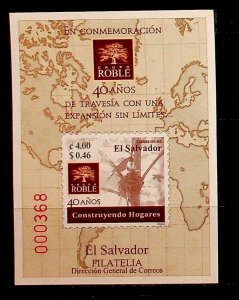 SALVADOR Sc 1580 NH SOUVENIR SHEET OF 2003 - BIRDS - MAP