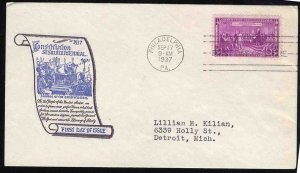 United States First Day Covers #798-38a, 1937 3c Constitution Sesquicentennia...