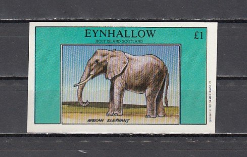 Eynhallow, 1977 issue. Elephant s/sheet. ^