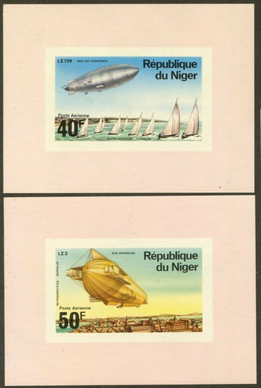 NIGER Sc#C273-C277 1976 Zepplin Anniversary Complete Set of Deluxe SS OG Mint NH