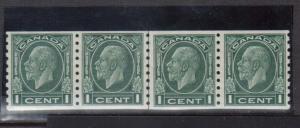 Canada #205i VF/NH Line Strip Of Four