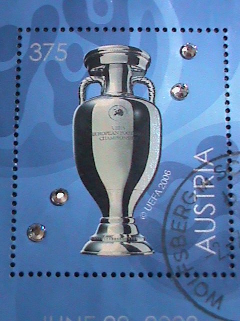 AUSTRIA 2008-SC#2161 UEFA SOCCER CHAMPIONSHIPS-HENRI DALAUNAY CUP-USED S/S VF