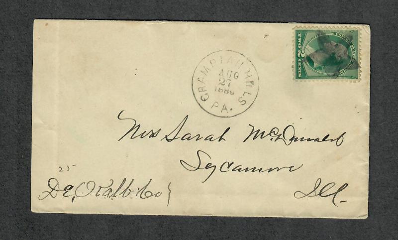 US Sc#213 Grampian Hills PA DPO Fancy Star Cancel