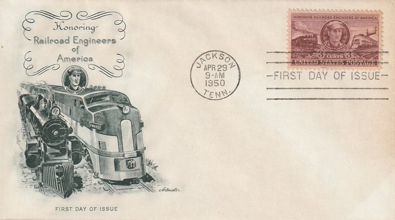 US 993 (Me-5) 3c Railroad Engineers FDC Artmaster Cachet Unaddressed ECV $12.50