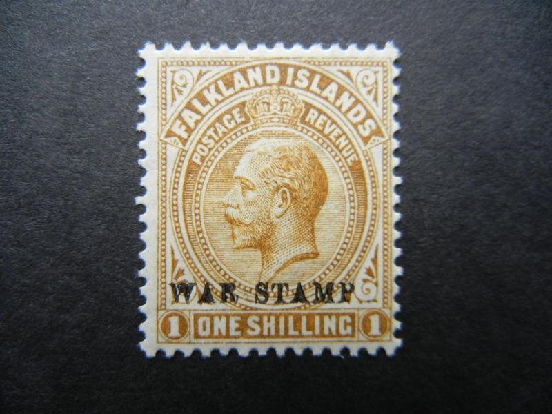 Falkland Islands 1918 KGV 1sh War, pale bistre SG 72a