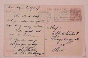 NETHERLANDS  POSTAL CARD ROYAL MAIL GREAT BRITAIN 1924