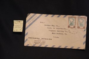 Argentina 594 (pr) on cover Buenos Aires to W. Norfolk VA (#1617)