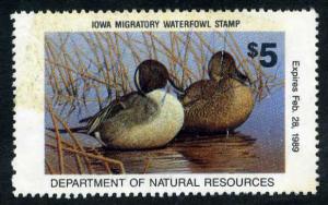 1988 Used IOWA Migratory Waterfowl Stamp - duck