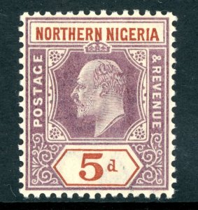 British Colonies 1902 KEVII Northern Nigeria 5d Violet Sc #14 Mint H118