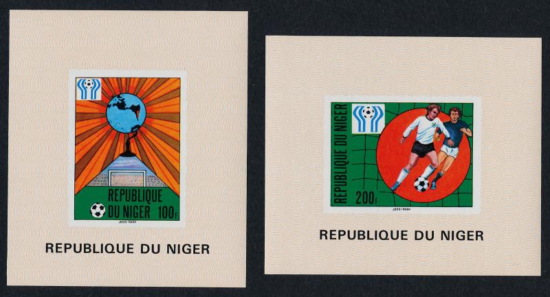 Niger 438-41 Proof Sheets MNH World Cup Soccer, Football. Flags