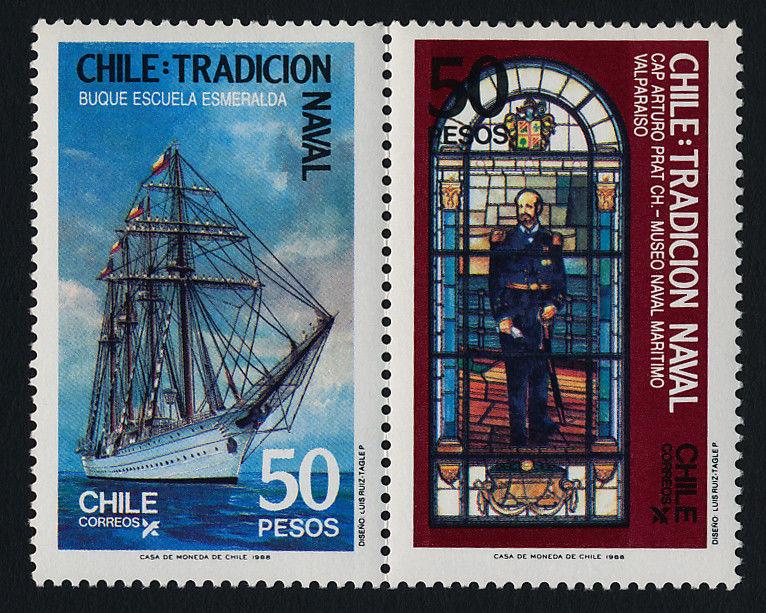 Chile 786a MNH Naval Tradition, Ship, Stained Glass window