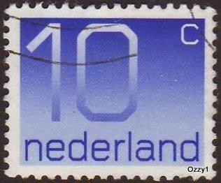 Netherlands 1976 Sc#537, SG#1227 10c Blue Numeral USED.