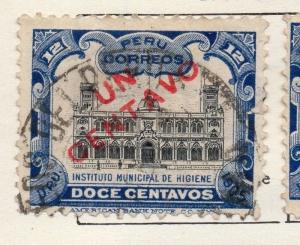 Peru 1907 Early Issue Fine Used 1c. Surcharged 128612