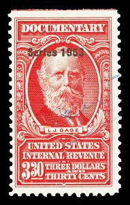 Scott R640 $3.30 1953 Dated Red Revenue Used F-VF Cat $17.50