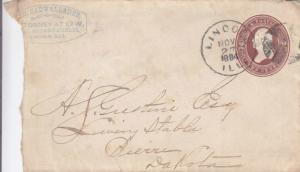 1884, Lincoln, IL to Pierre, Dakota Terr., Incoming Territorial (11002)