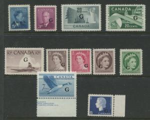 Canada -Scott Various- Overprint Offical -1950-63 -MNH - 11 Stamps