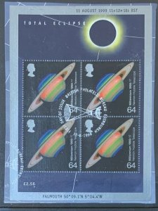 GB MINIATURE SHEET 1999 'SOLAR ECLIPSE' SGMS2106    USED