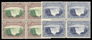 Southern Rhodesia #37-37A Cat$68, 1935-41 Victoria Falls, set of two in block...