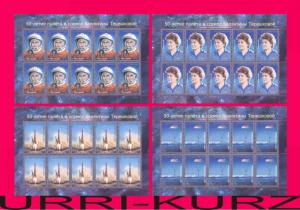 TRANSNISTRIA 2013 Space Famous People 1st Woman-Astronaut Tereshkova 4 m-sheets