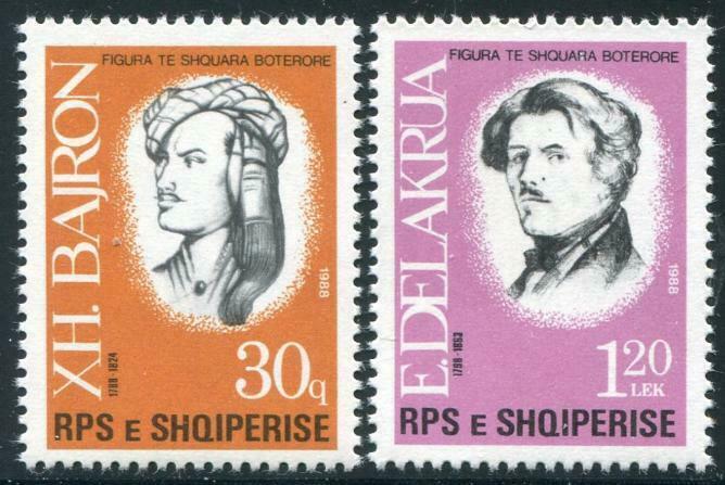 HERRICKSTAMP ALBANIA Sc.# 2256-57 Literature Stamps Mint NH