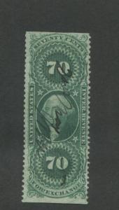 1862 United States Internal Revenue Foreign Exchange Stamp #R65b Used Fine