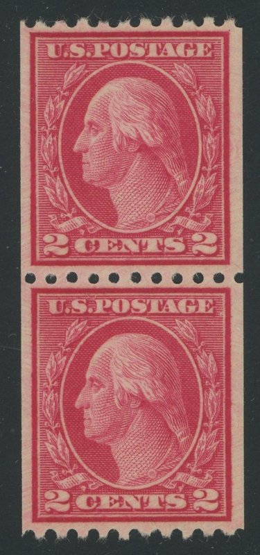 USA 487 - 2 cent Rotary Type II Coil Pair - VF Mint never hinged