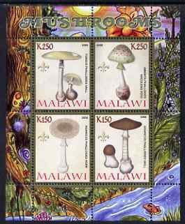 MALAWI - 2008 - Fungi #1 - Perf 4v Sheet - MNH - Private Issue