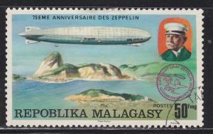 Fr Madagascar 546 Used 1976 Count Zeppelin and LZ-128