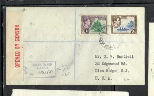 GILBERT & ELLICE ISLANDS COVER (PP0601B) 1940 KGVI  1D+5D CENSOR REG OCEAN IS-US 