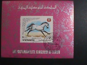 ​YEMEN STAMP-1969 THE MUTAWAKELITE KINGDOM OF YEMEN- HORSE-MNH S/S SHEET VF