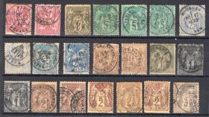 FRANCE USED STAMPS SAGE - EXCEPTIONAL LOT OF  SOTN CANCEL POSTMARKS 