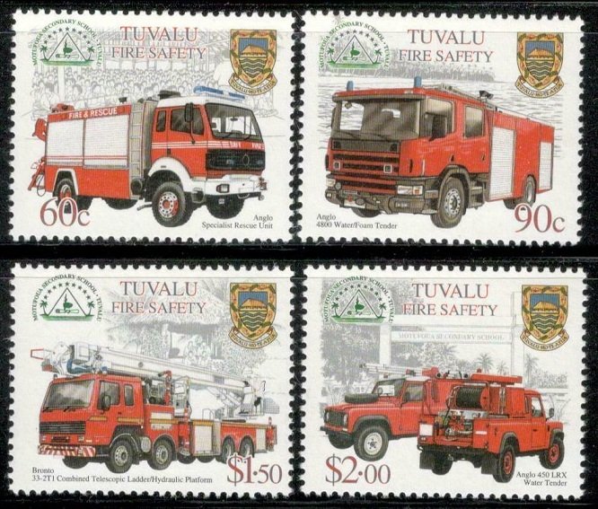 2001 Tuvalu 992-995 Fire engine 16,50 €