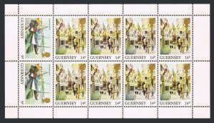 Guernsey 295cb sheet,MNH.Michel H-Blatt 23. Cambridge Berth,St Peter Port.1984.