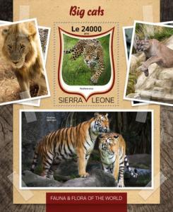 SIERRA LEONE 2016 SHEET FELINES WILDLIFE WILD CATS srl16808b