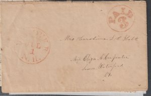 U.S Stamp less cover July 1 1851 new 3 cent rate