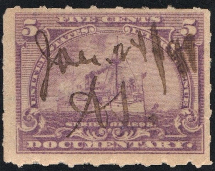 R167 5¢ Documentary Stamp (1898) Used