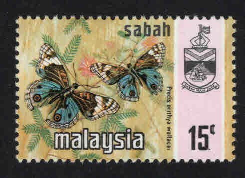 Malaysa Sabah  Scott 29b Used Butterfly stamp