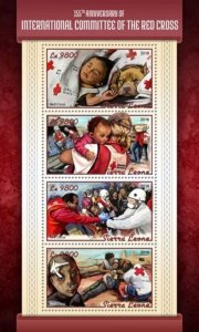 Sierra Leone - 2018 Red Cross Anniversary - 4 Stamp Sheet - SRL18115a