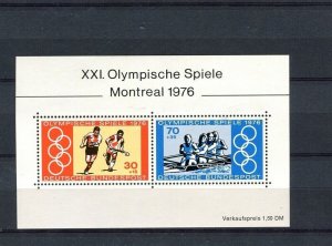 GERMANY; WEST pictorial SHEET fine Mint MNH unmounted, 1976 Olympics