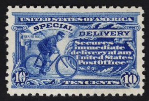 US# E9 10c Ultramarine Messenger on Bicycle MINT NH SCV $425.00