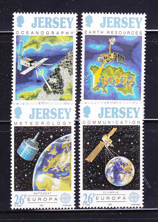 Jersey 559-562 Set MNH Europa, Space, Satellites