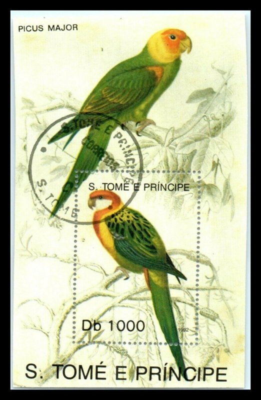 1992 SAO TOME And PRINCIPE Souvenir Sheet - Birds, Picus Major K2 