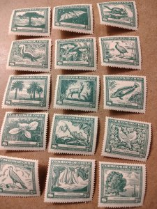 #1419 Chile #255a-255y