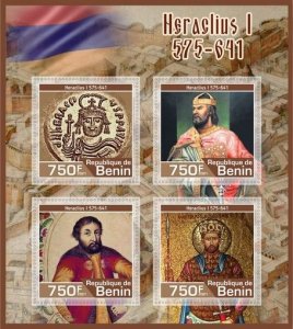 Stamps.People Armenia Heraclius I  2021 year 1+1 sheets perforated  Benin