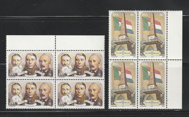South Africa 542-543 Blocks Of 4 Set MNH Various