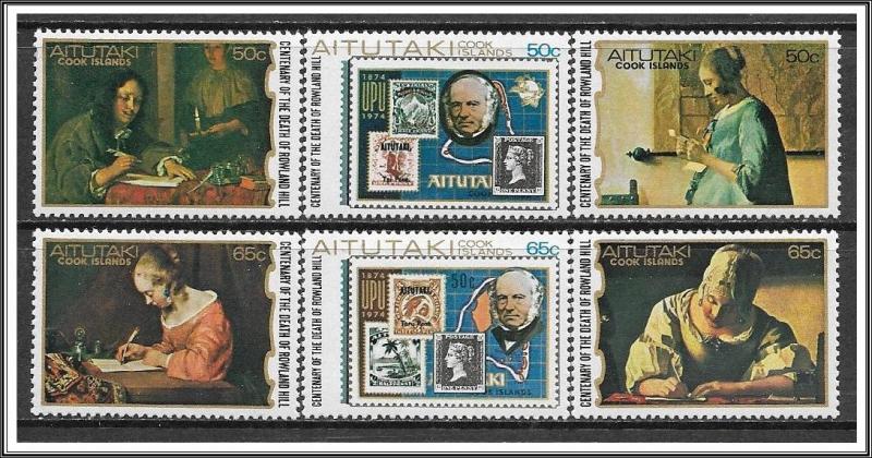 Aitutaki #176-181 Paintings of Letter Writers Complete Set MNH