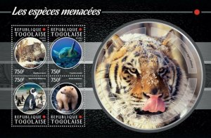 2015 TOGO MNH. ENDANGERED SPECIES  |  Michel Code: 6699-6702