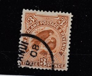 New Zealand 1908 3d p14 x 13 SG378a VFU JK2178