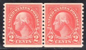 US STAMPS #599  PAIR MINT OG NH LOT #21105