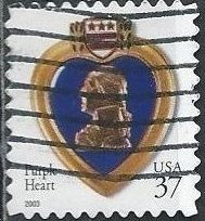 US 3784 or 3784a (used) 37¢ Purple Heart (2003)